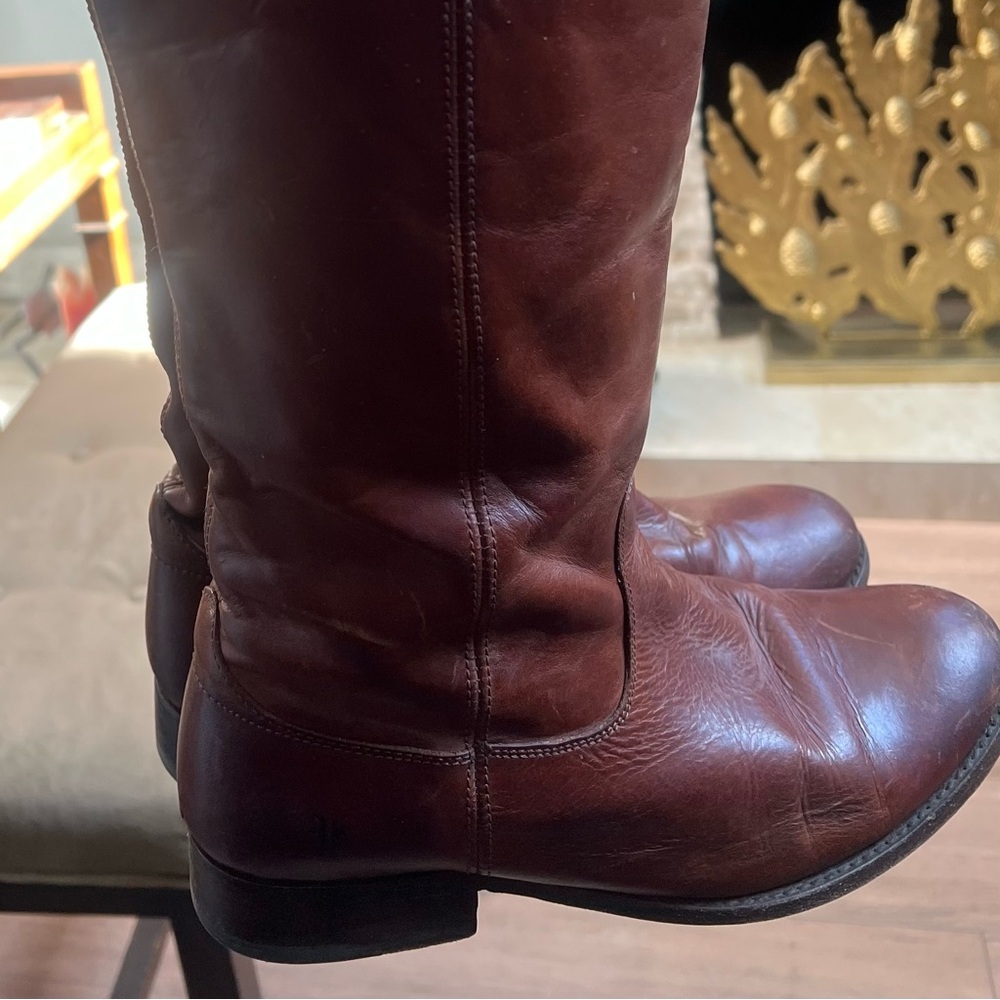FRYE all leather rust colored boots SZ 8.5 - Picture 2 of 6